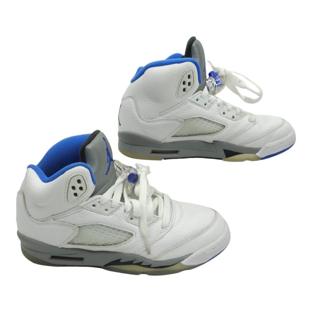 Nike Air Jordan 5 Retro Boys Size 4.5Y White Athletic Shoes Sneakers 440888-140